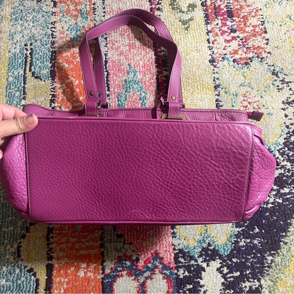 Levenger Purple Leather Women's Bag - Picture 2 of 14